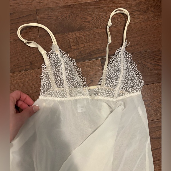 Vintage La SENZA Sheer White Lace Chemise - Picture 5 of 10